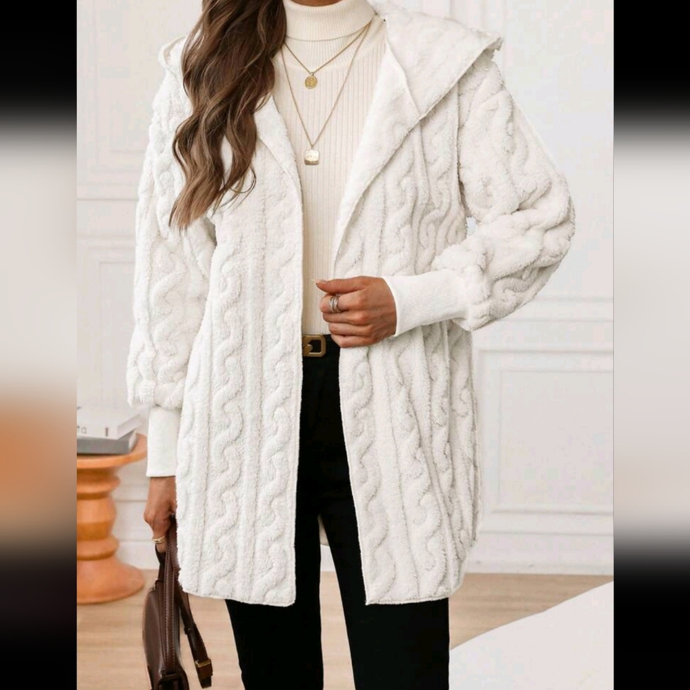 Women's Regular Casual Hoodie Jacket With Ribbed Cuffs, Comfy Texture - Picture 1 of 4